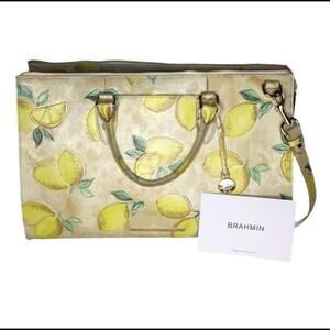 Brahmin Anywhere Weekender Lemon Travel Bag